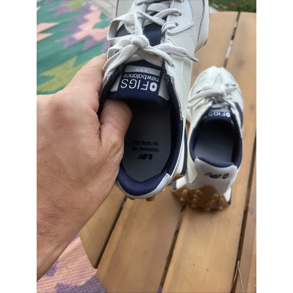 New Balance FIGS 327 Leather Nurse Sneaker Shoes Mens 6.5 Womens 8 Blue Street